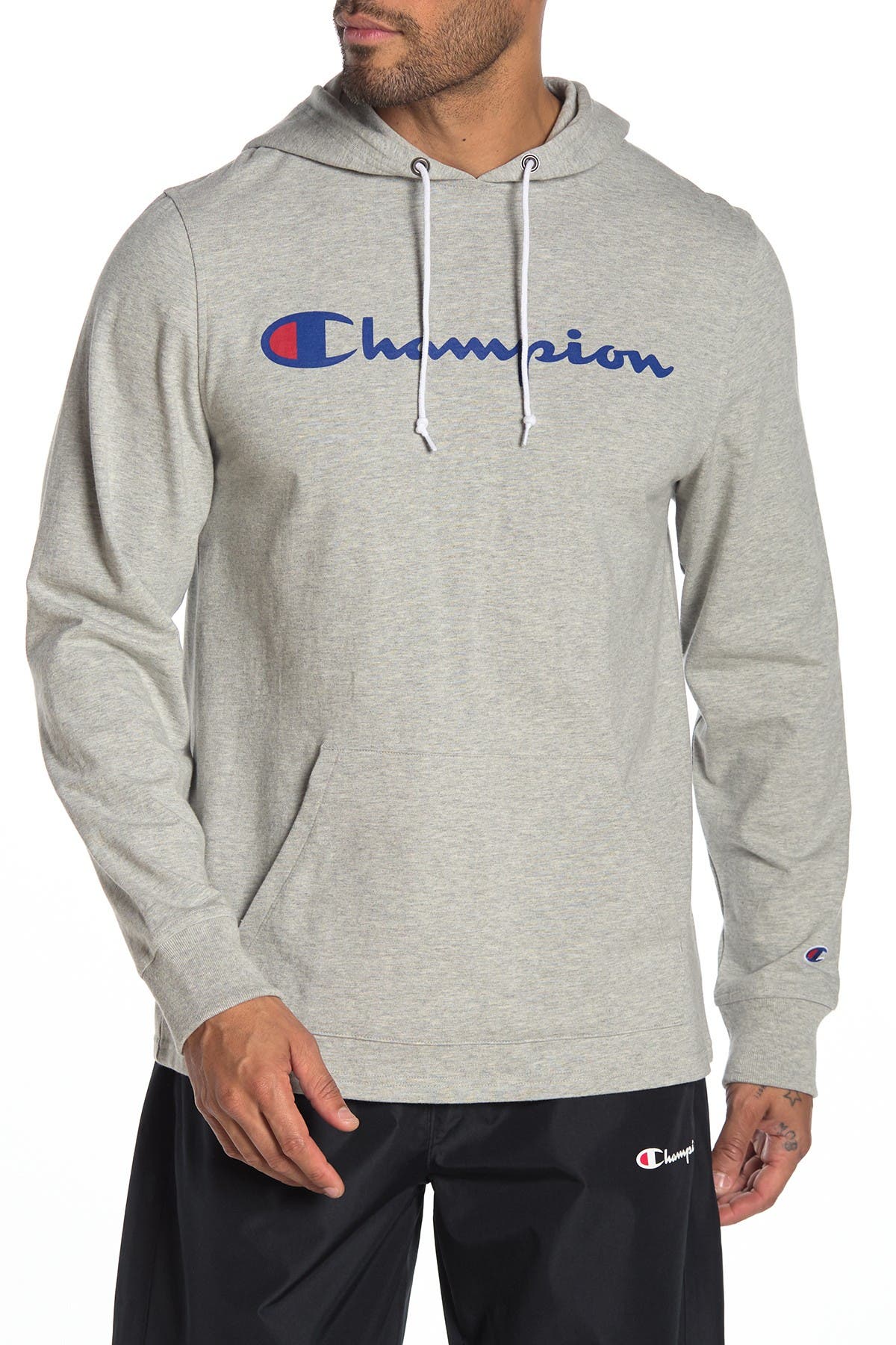 Drawstring Pocket Sweatshirt Hoodie Tunic Mens Street Champion-Spark-Plugs-Logo 